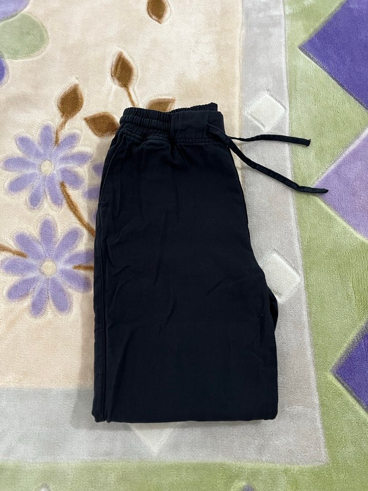 Siyah Rahat Kesim Kadın Kumaş Pantolon - Görsel 2