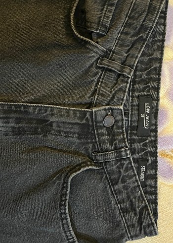 Siyah Bağlama Desenli Salaş Kadın Kot Pantolon - Görsel 2