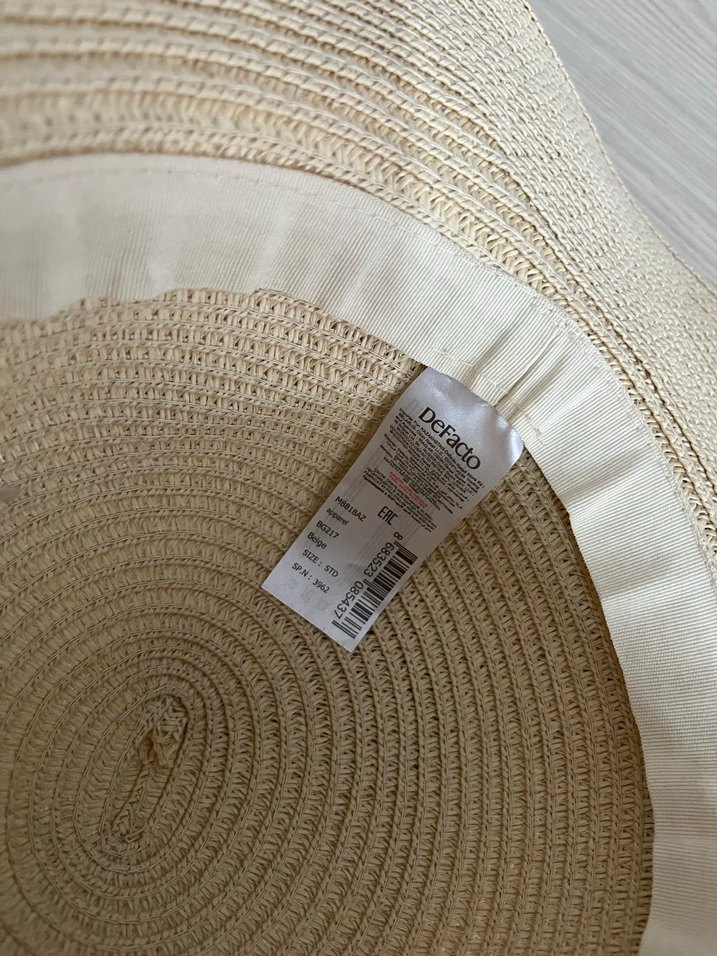 Bej Kadın Pliseli Bohem Şapka - Görsel 2