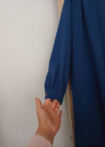 Lacivert Uzun Kollu Kadın Uzun tunik - Görsel 3