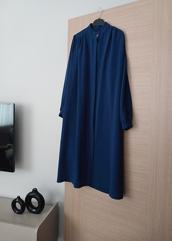 Lacivert Uzun Kollu Kadın Uzun tunik - Görsel 2