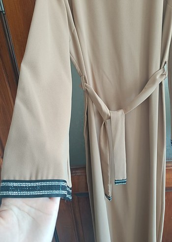 Bej Uzun Kollu Salaş Kadın Elbise - Görsel 2