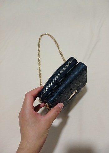 Zincir Detaylı Siyah Deri Kadın Çapraz Çanta - Görsel 3