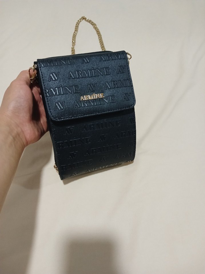 Zincir Detaylı Siyah Deri Kadın Çapraz Çanta - Görsel 2