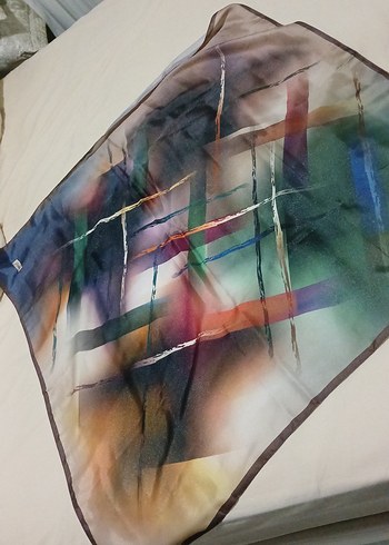 Şeffaf Çok Renkli Kadın eşarp - Görsel 2