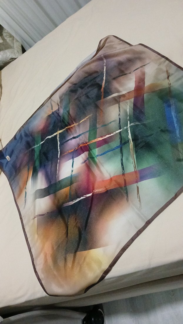 Şeffaf Çok Renkli Kadın eşarp - Görsel 2