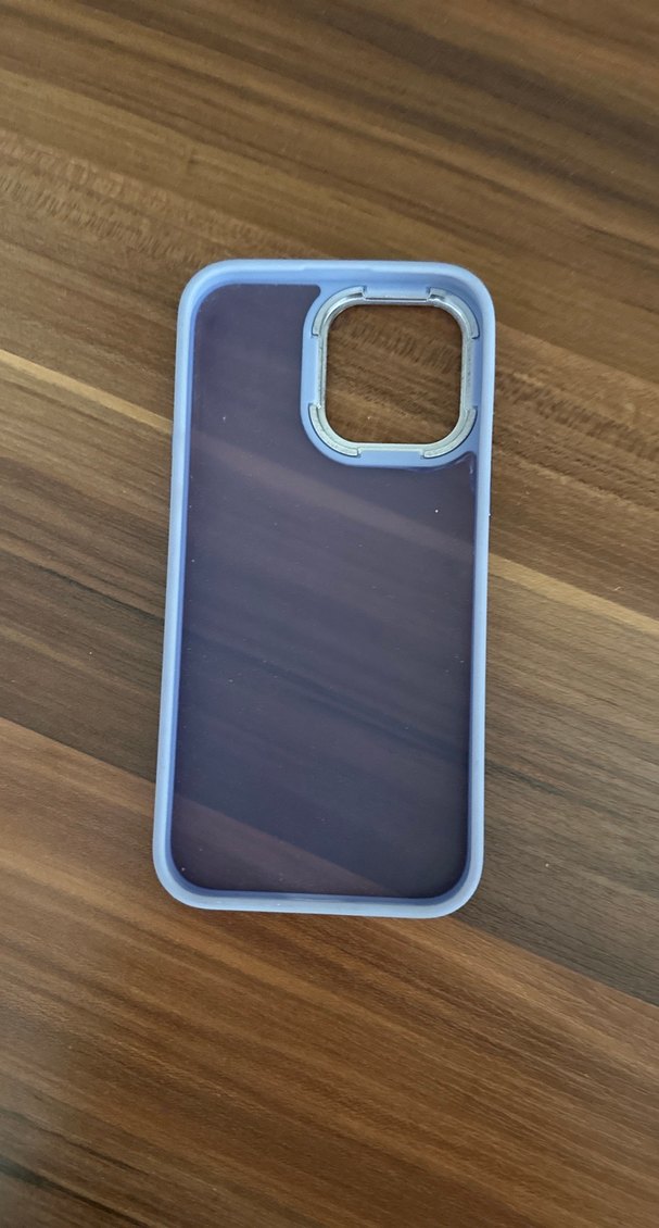 Lila Kenarlı Şeffaf İphone Telefon Kılıfı - Görsel 2