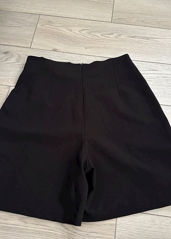 Siyah Fermuarlı Mini Şort Etek - Görsel 2