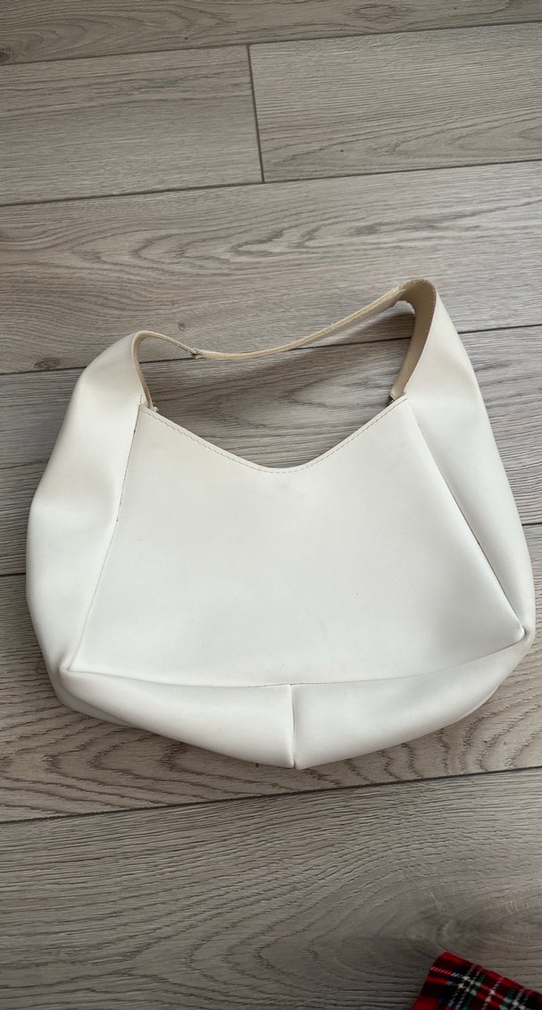 Beyaz Deri Minimalist Kadın Çanta - Görsel 2