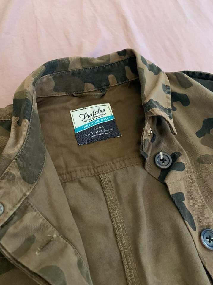 Düğmeli Kamuflaj Kadın Ceket - Görsel 3