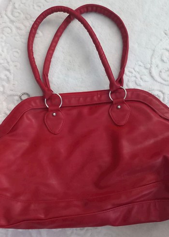 kırmızı deri çanta - Görsel 3