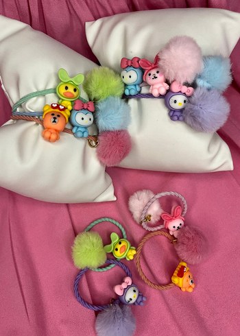 çift fiyati
 Renkli Elastik Çocuk Saç Tokaları - Görsel 3