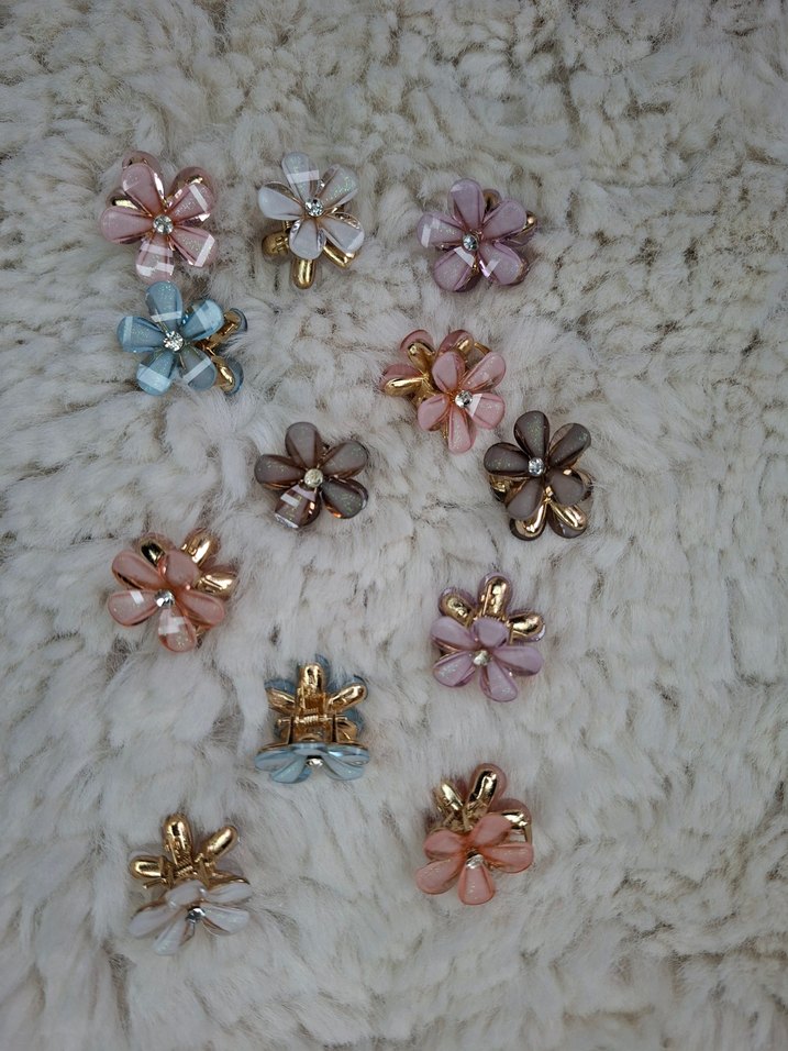 Boncuklu Pastel Renkli Kadın Çiçek Toka - Görsel 2