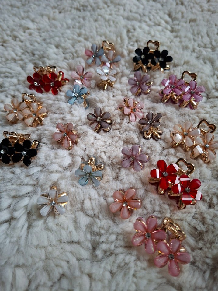 Boncuklu Pastel Renkli Kadın Çiçek Toka - Görsel 4