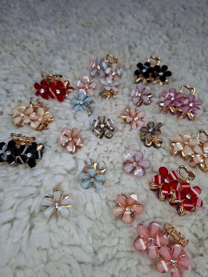 Boncuklu Pastel Renkli Kadın Çiçek Toka - Görsel 3