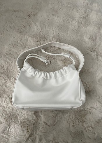 Beyaz Minimalist Deri Kadın Çanta - Görsel 2