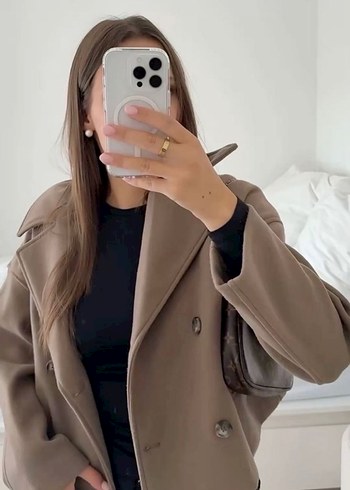 Bej Süet Midi Kadın Trençkot - Görsel 2