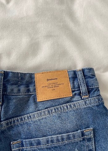 Kadın Lacivert Mini Denim Şort - Görsel 3
