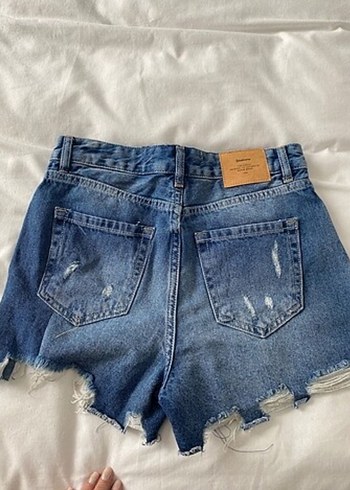 Kadın Lacivert Mini Denim Şort - Görsel 2