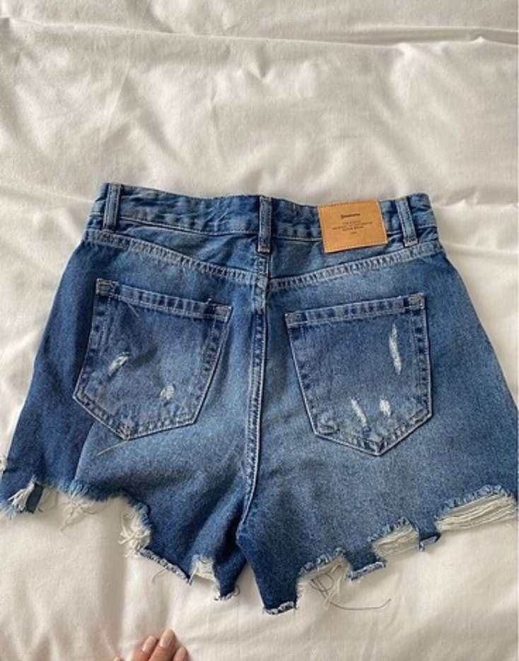 Kadın Lacivert Mini Denim Şort - Görsel 2
