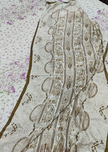 Dantel Detaylı Kahverengi Bohem Şal - Görsel 3