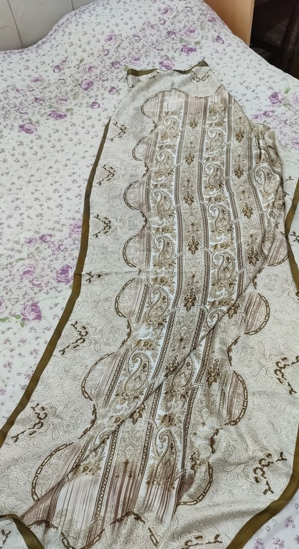 Dantel Detaylı Kahverengi Bohem Şal - Görsel 3