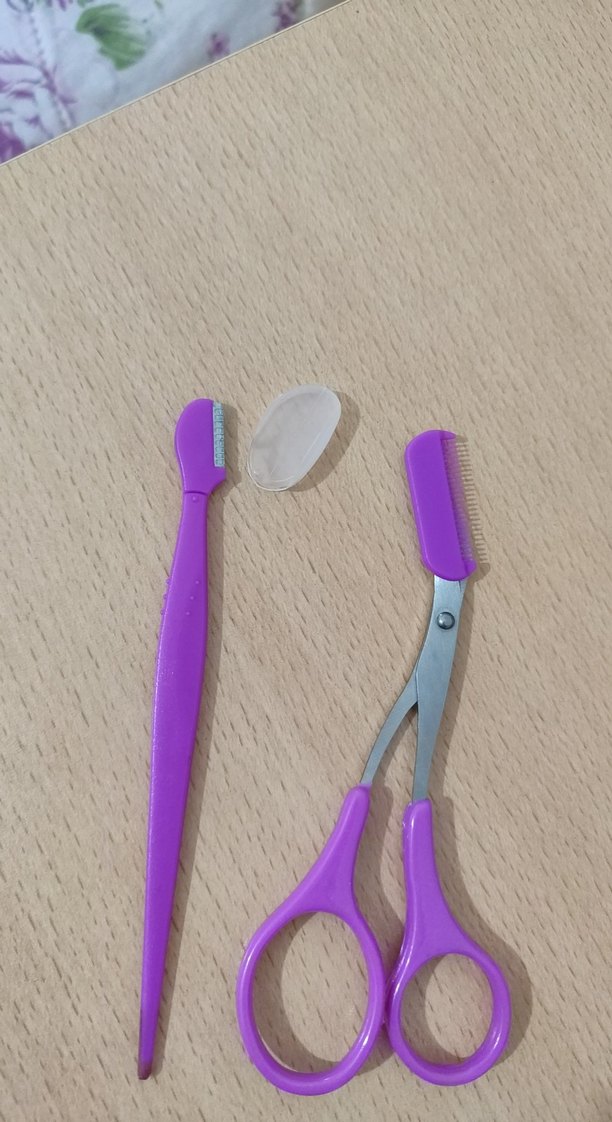 Mor Kaş Düzeltme Makası ve Tarak Seti - Görsel 2