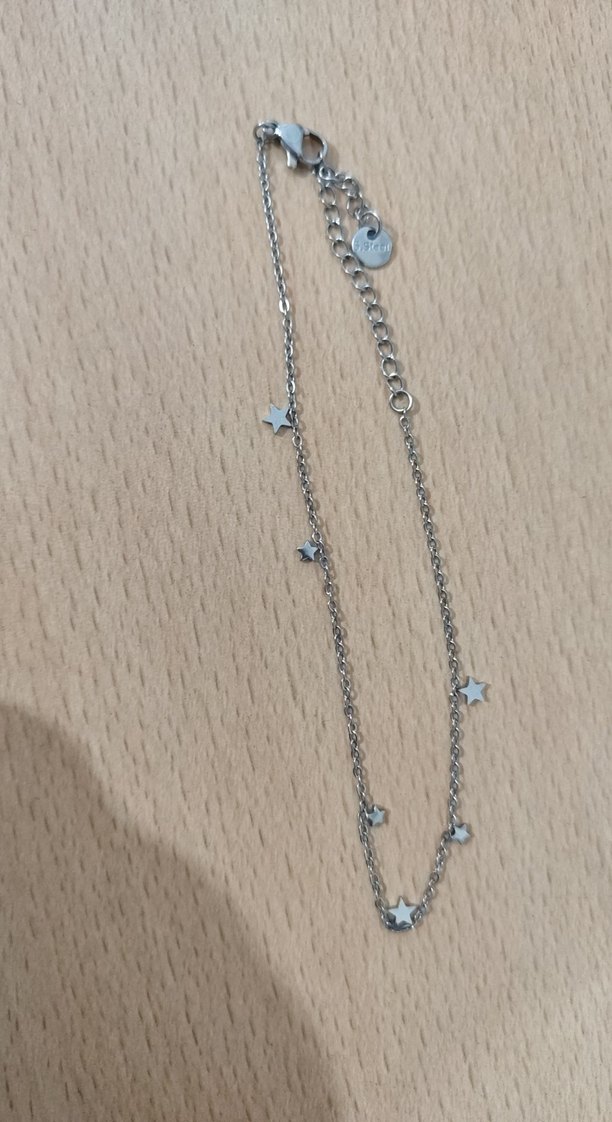 Gri Zincir Detaylı Minimalist Kadın çelik halhal - Görsel 3