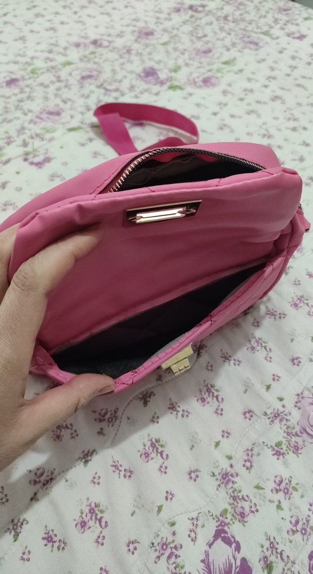 Kadın Pembe Kapitone Omuz Çantası - Görsel 5