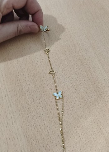 Mavi Kelebek Detaylı Kadın Zincir çelik şahmeran - Görsel 2