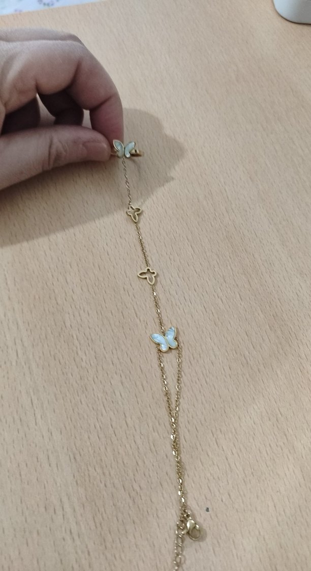 Mavi Kelebek Detaylı Kadın Zincir çelik şahmeran - Görsel 2