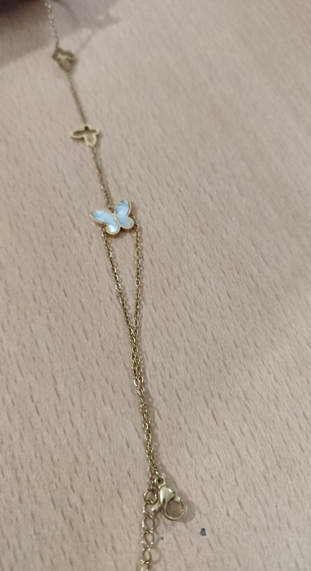 Mavi Kelebek Detaylı Kadın Zincir çelik şahmeran - Görsel 4