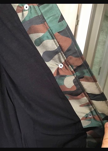 Kemerli Kamuflaj Desenli Uzun Kadın Parka - Görsel 5