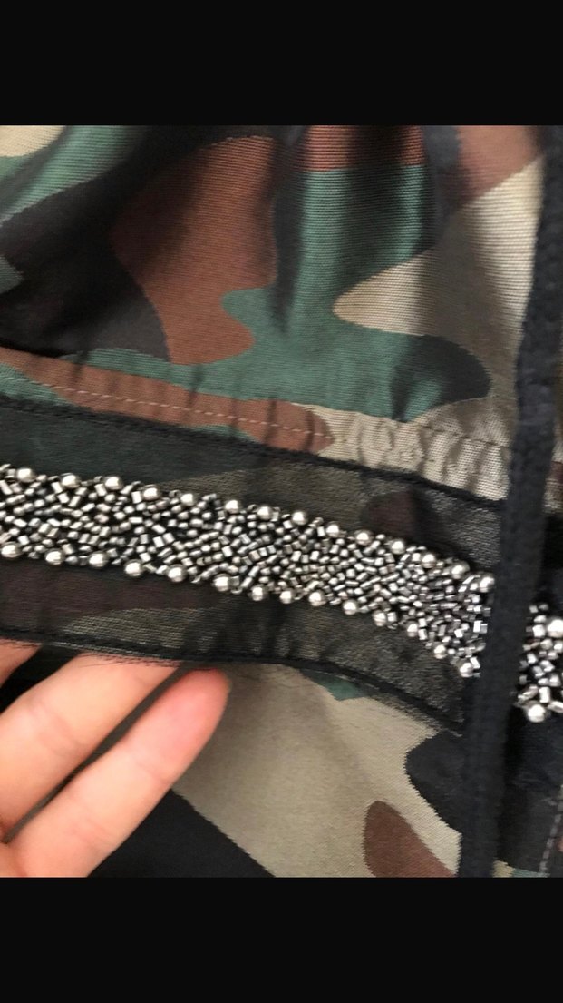 Kemerli Kamuflaj Desenli Uzun Kadın Parka - Görsel 2