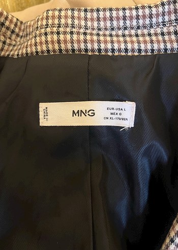 Düğmeli Kareli Kadın Blazer Ceket - Görsel 3