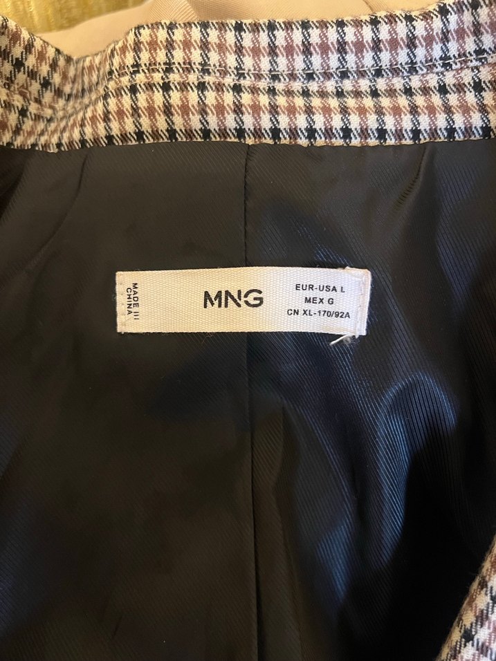 Düğmeli Kareli Kadın Blazer Ceket - Görsel 3