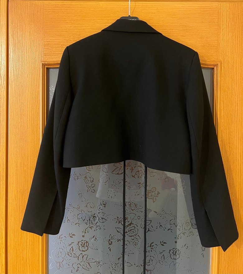 Kadın Siyah Kemerli Midi Blazer Ceket - Görsel 2