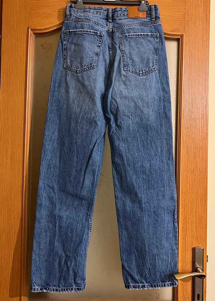Kadın Bej Denim Regular Fit Pantolon - Görsel 2