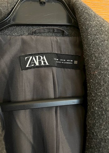 Zara Antrasit Gri Uzun Kaban - Görsel 3