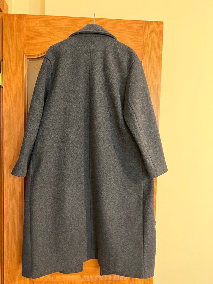 Zara Antrasit Gri Uzun Kaban - Görsel 2