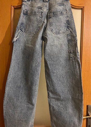 Bol Kesim Midi Kadın Kot Pantolon - Görsel 2