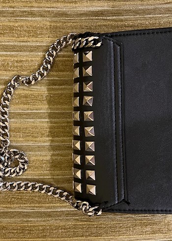 Zincir Detaylı Yılan Desenli Deri Çanta - Görsel 2