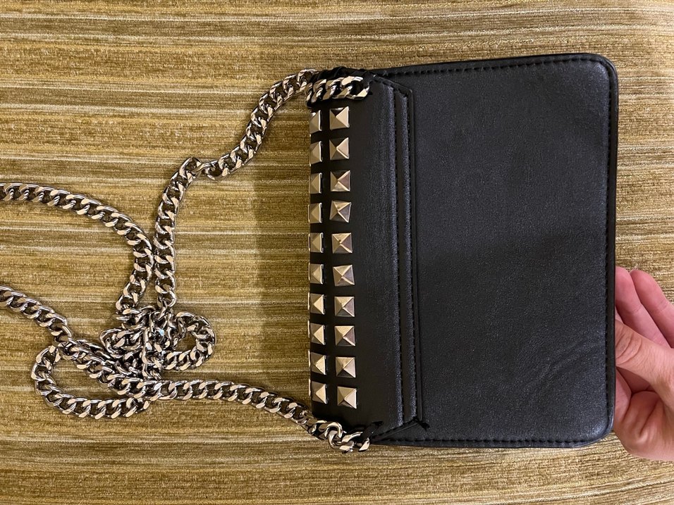 Zincir Detaylı Yılan Desenli Deri Çanta - Görsel 2