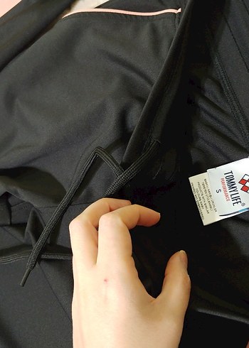 Kadın Pembe Siyah Uzun Eşofman Takımı - Görsel 10