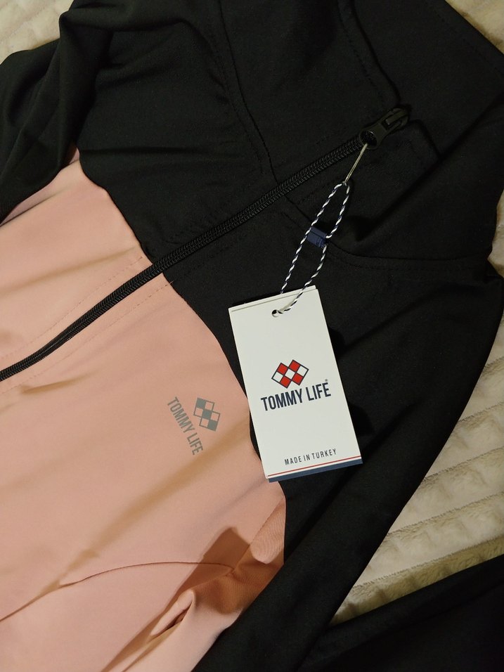 Kadın Pembe Siyah Uzun Eşofman Takımı - Görsel 3