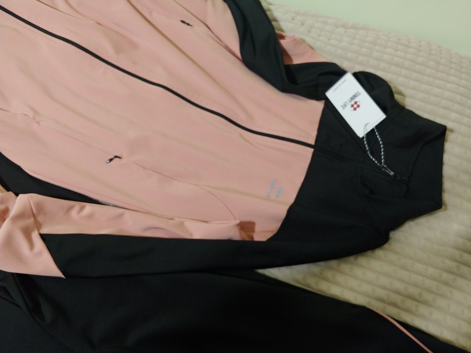 Kadın Pembe Siyah Uzun Eşofman Takımı - Görsel 2