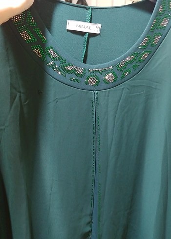 Yeşil Uzun Kollu Salaş Kadın Tunik - Görsel 2