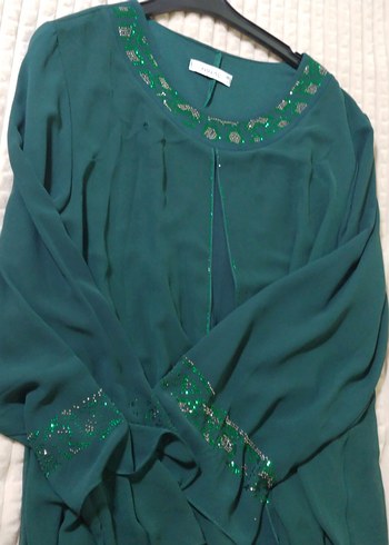 Yeşil Uzun Kollu Salaş Kadın Tunik - Görsel 3