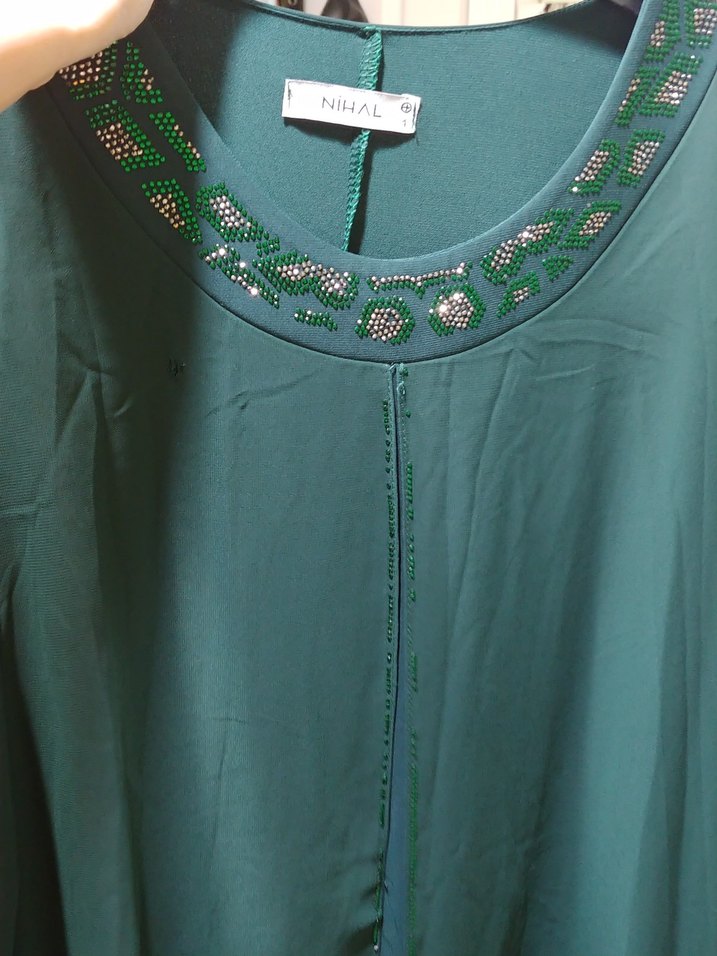 Yeşil Uzun Kollu Salaş Kadın Tunik - Görsel 2