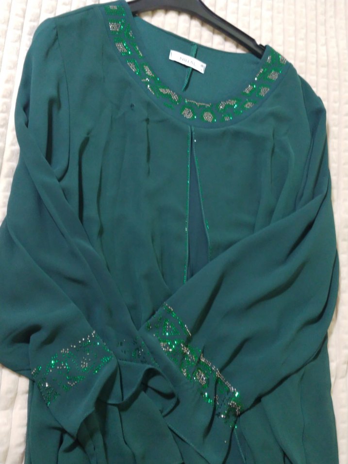 Yeşil Uzun Kollu Salaş Kadın Tunik - Görsel 3